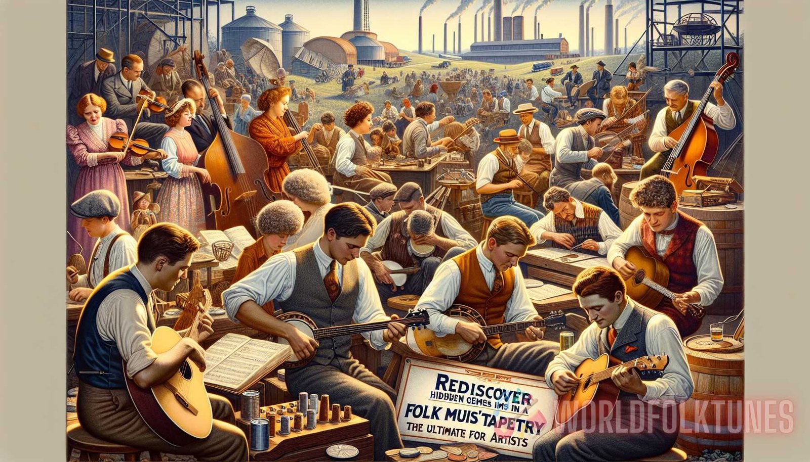 Illustration for section: In the mid-20th century, there was a significant resurgence of interest in folk music, known as the  - folk gems