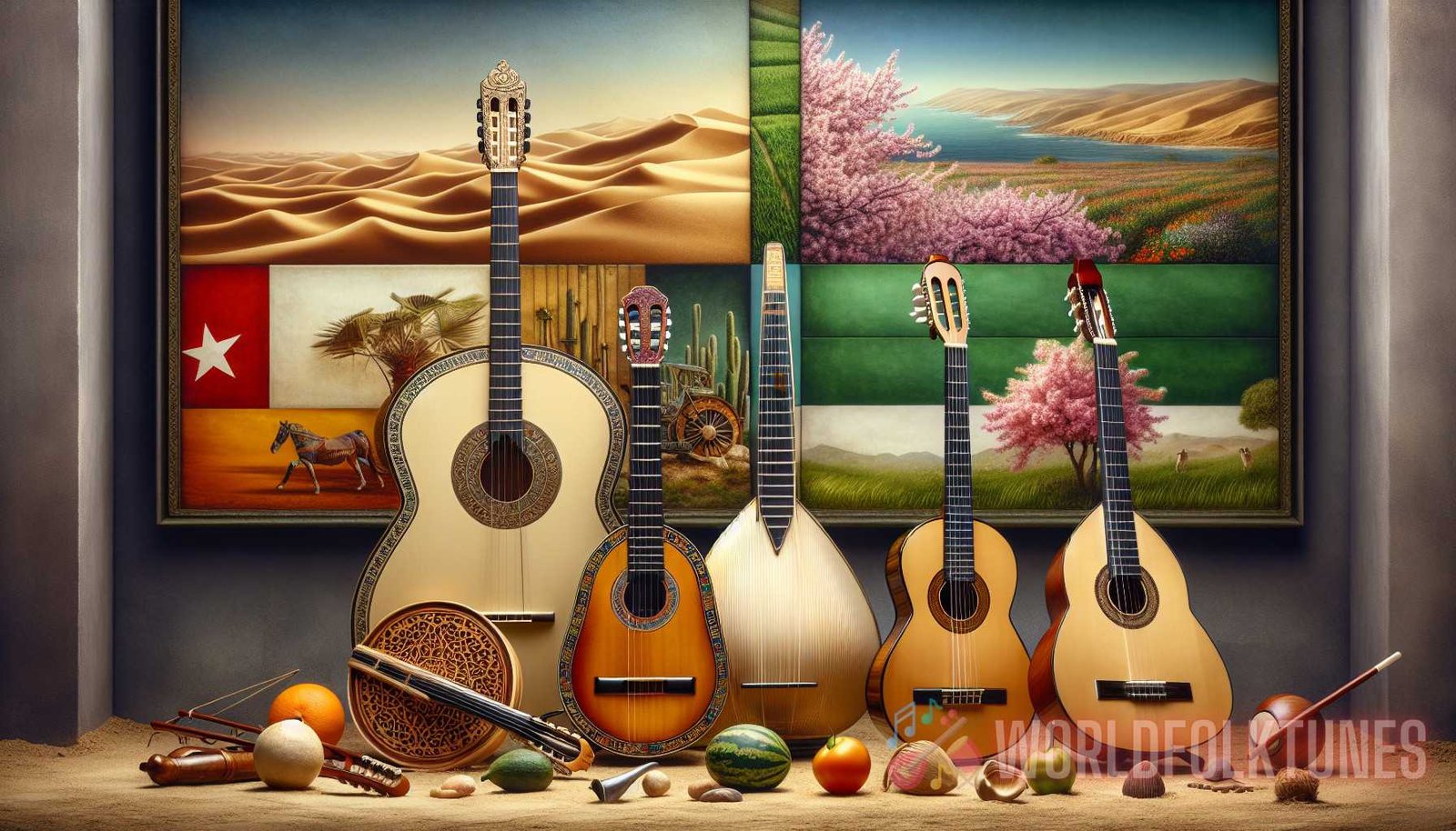 Illustration for section: 3. Folk Instruments Around the World - folk instruments